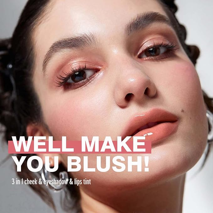 VANERIA Liquid Blush for Cheeks,Long lasting High Pigment Creme Blush,Multi-Use Makeup Blush Stick for Cheeks Lips Eyes,Natural Look Makeup Face Blushes.#4 (5g/0.17oz) 