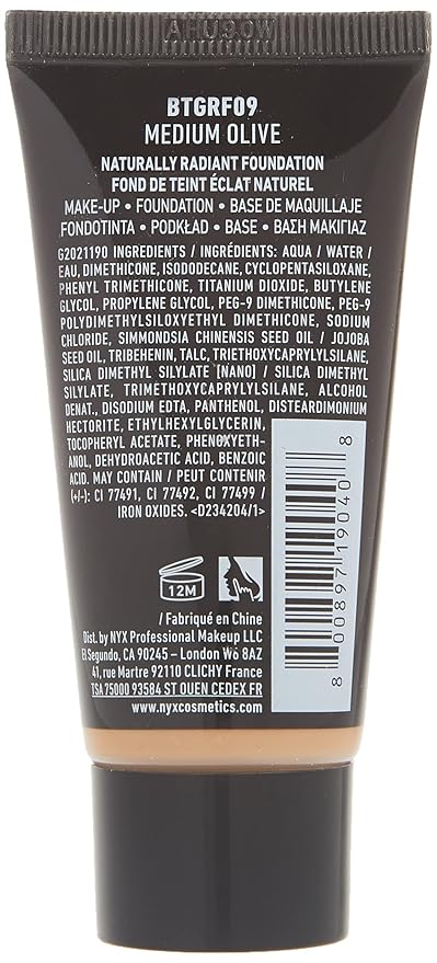 NYX PROFESSIONAL MAKEUP Born To Glow Naturally Radiant Foundation, Medium Coverage - Medium Olive