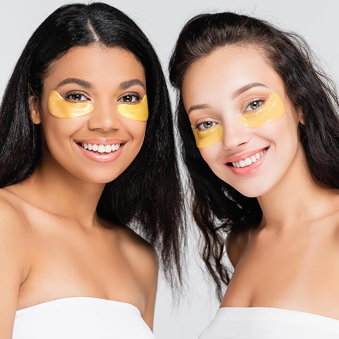 Under Eye Patches(30 Pairs), 24K Gold Eye Mask for Dark Circles, Puffy Eyes and Wrinkles, with Hyaluronic Acid & Collagen