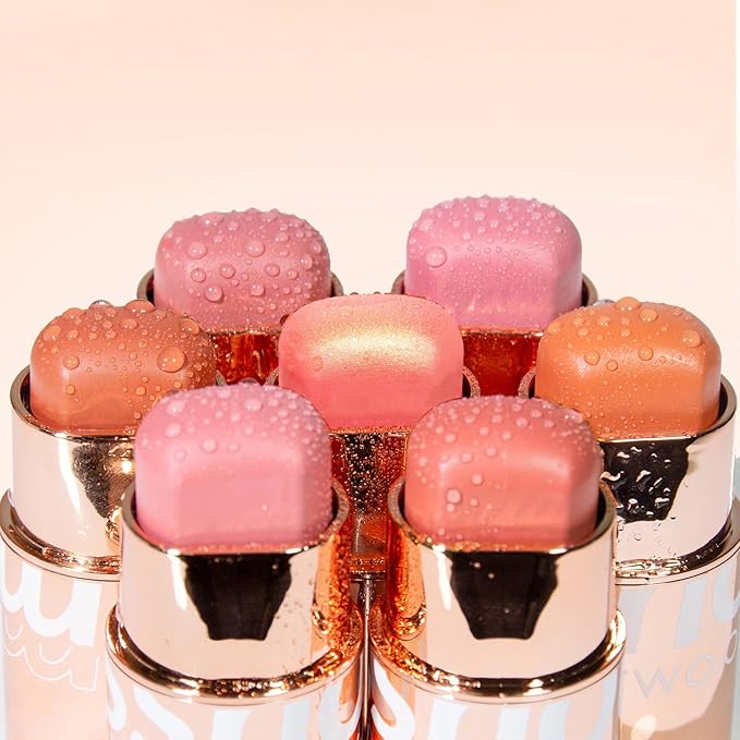 Blush Stick for Cheeks Makeup,Waterproof Cream Blush Face Stick Multi-Use Lip and Cheek Tint,Matte Shimmer Finish Lightweight Easy to Blend Natural Cream Blusher Makeup for All Skin Tones