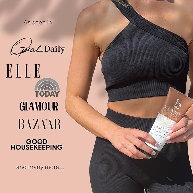 Beauty by Earth Self Tanner - USA Made with Natural & Organic Ingredients, Moisturizing Self Tanning Lotion with Aloe Vera & Coconut for a Natural Glow, Streak-Free Fake Tan, Medium to Dark