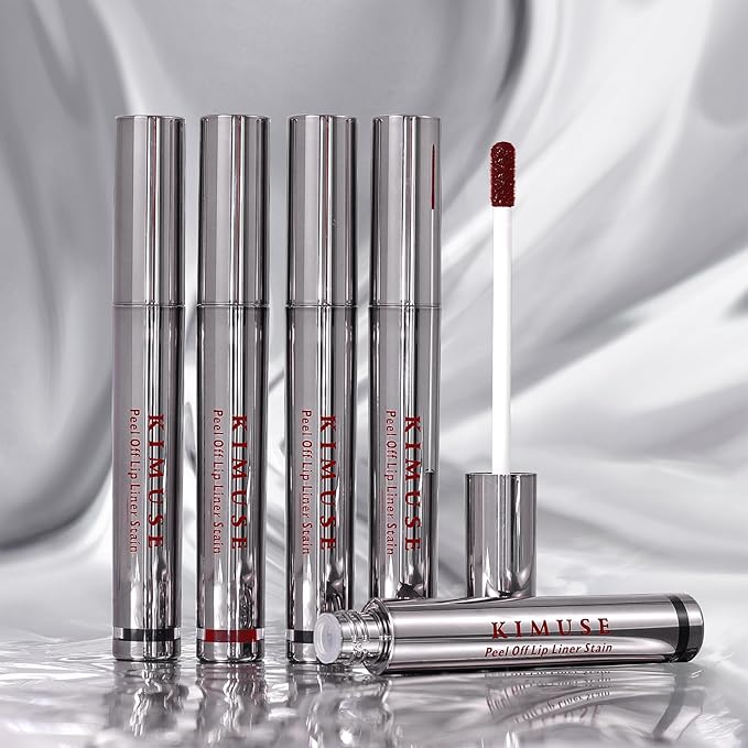 KIMUSE Peel Off Lip Liner Stain, Long Lasting Lip Tint Stain Peel Off, Waterproof, Transfer-Proof, Highly Pigmented Color Peel Off Lip Stain Liner, Matte Finish