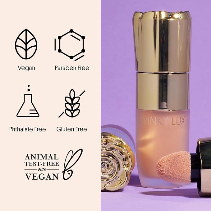 Winky Lux Cheeky Rose Liquid Highlighter, Gel Cream Blush Wand, Blendable & Buildable Pigment, Long Lasting Weightless, Moonlight