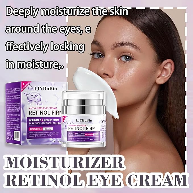Moisturizer Retinol Eye Cream for Men & Women,Gentle Daily Face Retinol Cream,Long-lasting Day and Night Hydrating Eye Cream for Dark Circles,Puffiness and Bags Under Eyes