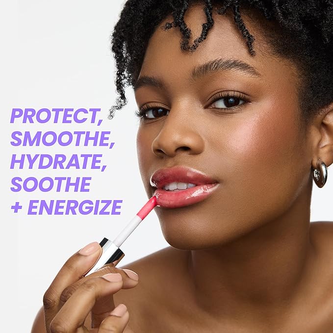 Wonderskin Lip Oil Rehab Serum - Tinted Lip Oil for Women, Hydrating, Moisturizing, and Non-Sticky Red Tint Serum for Dry Lips (Amour)