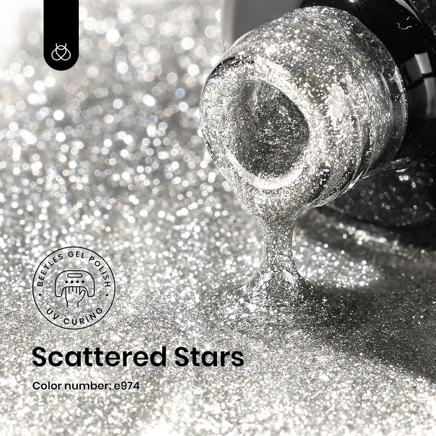 Beetles Sliver Cat Eye Gel Nail Polish - 15ML Glitter Cat Eye Magnetic Holographic Fall Gel Polish Soak Off UV Salon DIY French Nail Art Gift for Women