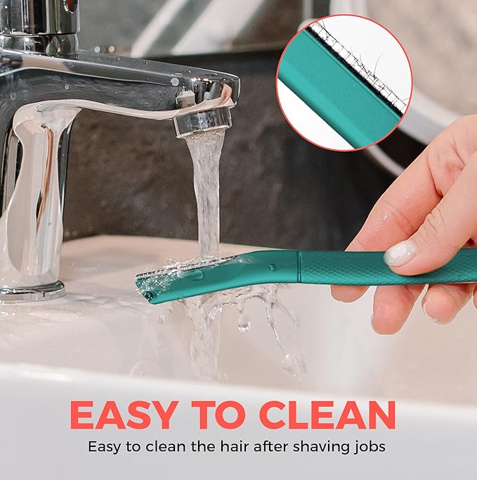 ZOMCHI Eyebrow Razor, Face Razors for Women&Men, Eyebrow Trimmer Shaper with Precision Cover, Facial Shaver with 6 Blades (Green)