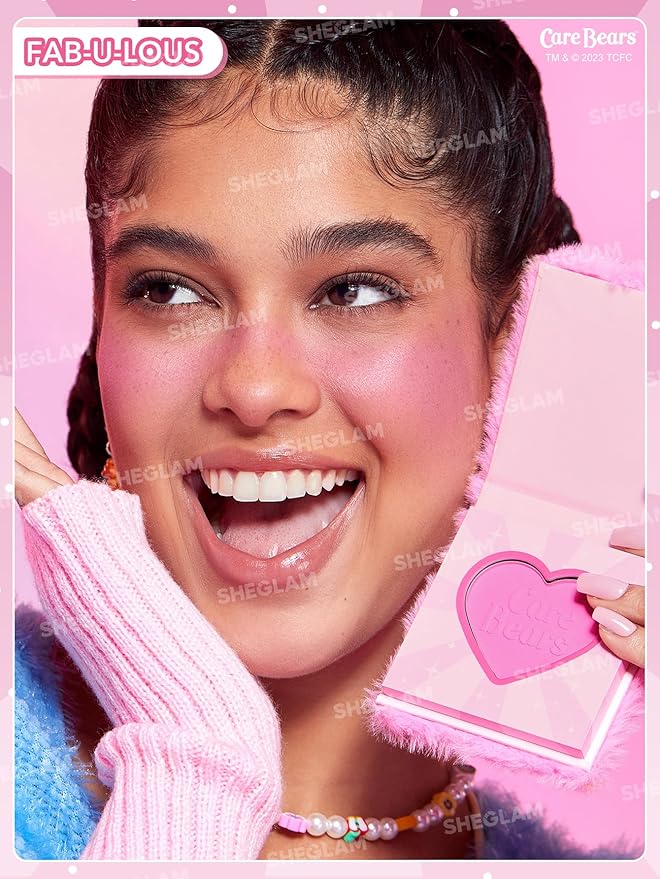 SHEGLAM X Care Bears Collection Set Vibrant Colored Eyeshadows Green White Purple Eyeliner Pink Blush Body Highlighter Liquid Lipstick Set Makeup Set