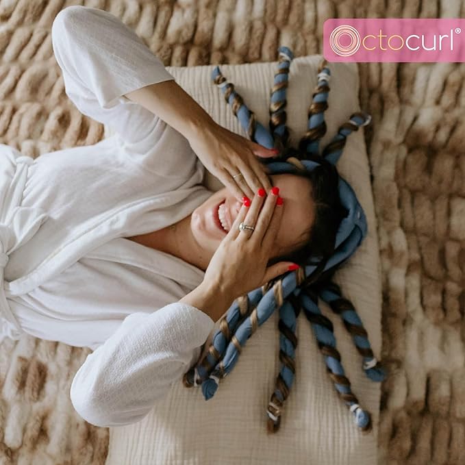 Octocurl Heatless Hair Curler - No Headband Octopus Curler - Overnight Curls for Long Hair (Satin - Jade)