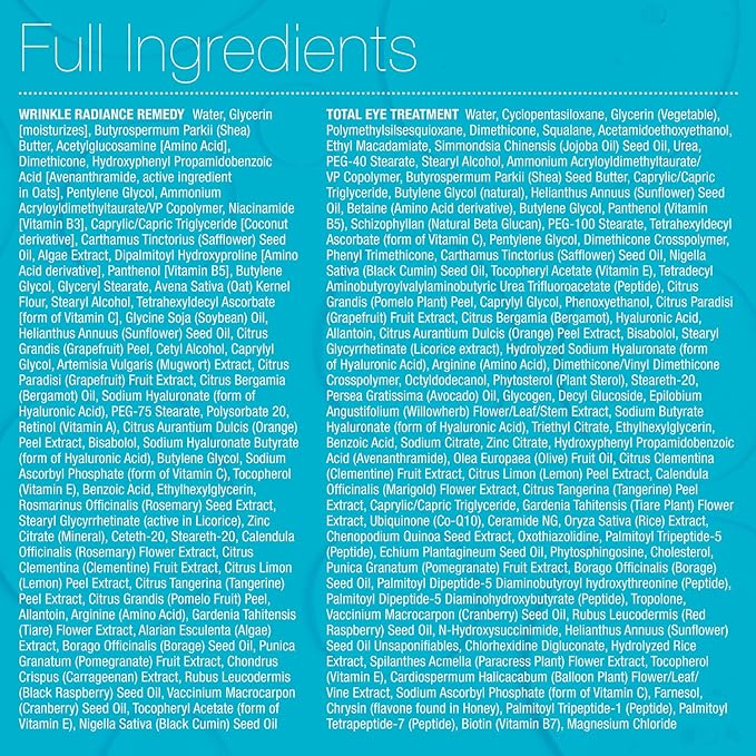 MD Complete Eye Wrinkle Duo | Professional Dermatologist Skin Rejuvenation | includes Wrinkle & Radiance Remedy PLUS with Retinol and Total Eye Treatment with Hyaluronic Acid and Peptides | Set of Two