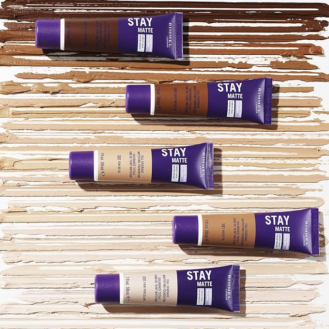Rimmel London Stay Matte Liquid Mousse - 203 True Beige - Foundation, Lightweight, Shine Control, Oil-Free, 1oz