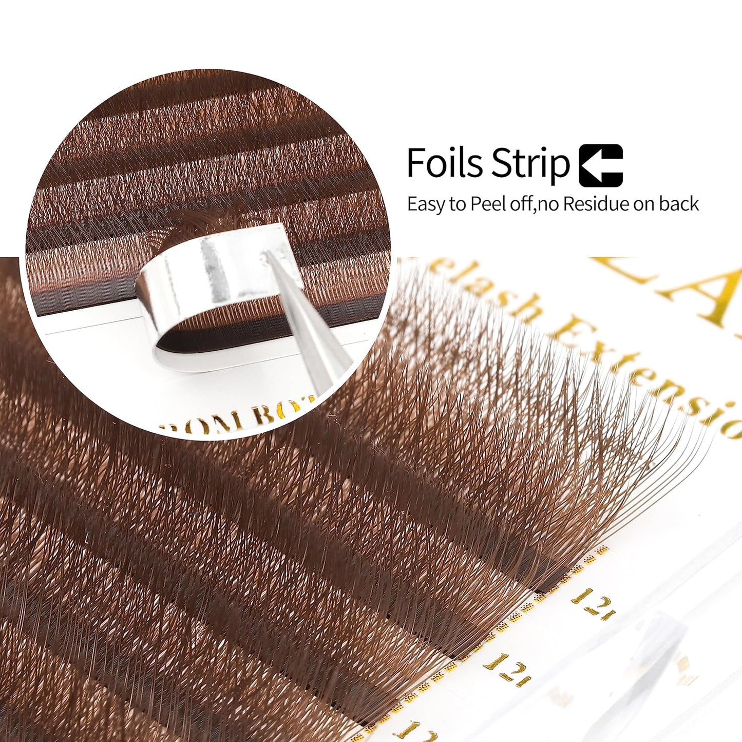 Lash Extensions Brown 4D W Eyelash Extensions W Shape 0.07mm Thickness C Curl 15mm Premade Fans Lashes Colored Lash Extension Volume Lashes Individual Lashes(W-Brown-4D-0.07-C,15mm)