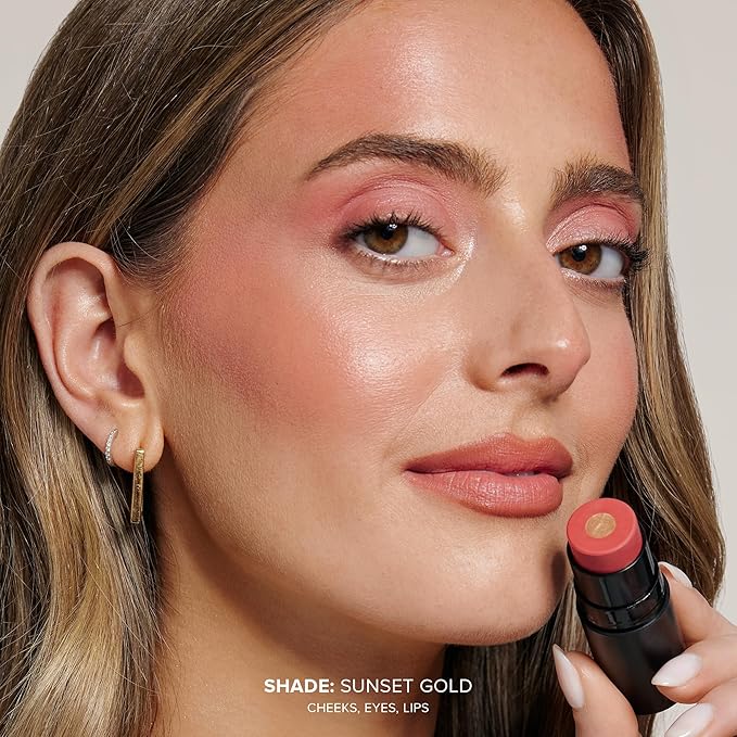 Nudies Matte + Glow Core All Over Face Blush Color - Sunset Gold