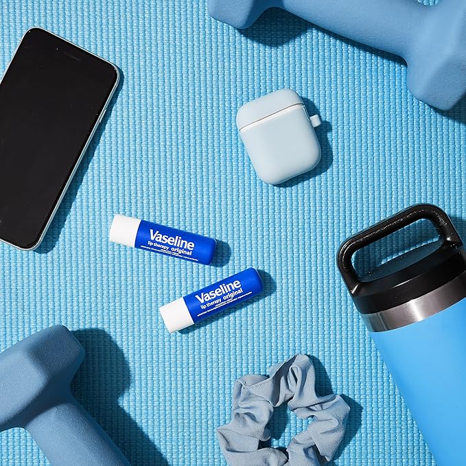 Vaseline Lip Therapy Care Original, Fast-Acting Nourishment, Ideal for Chapped, Dry, Cracked, or Damaged Lips, Lip Balm, 2-Pack of 2, 0.16 Oz Each, 4 Lip Balms