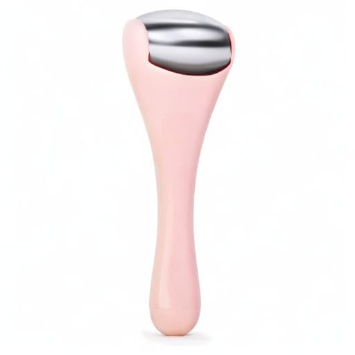 MAANGE Mini Eye & Face Rollers for Eye Massager, Stainless Steel Eye Ice Roller for Relief Puffiness Migraine Skincare Facial Roller (Pink)