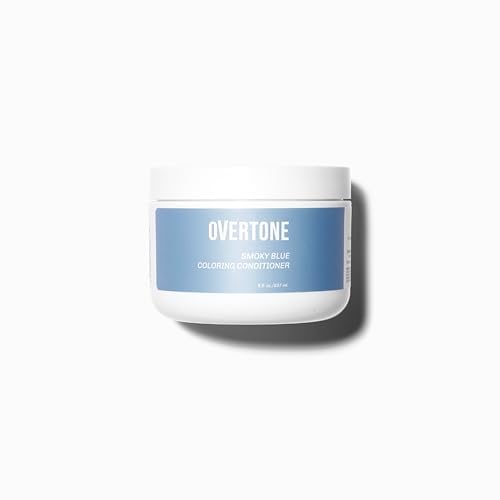 Overtone Semi Permanent Hair Color Conditioner, Smoky Sapphire, 8 oz, Nourishing, Damage-Free, Color Depositing Mask for All Hair Types with Shea Butter & Coconut Oil, Vegan & Cruelty-Free