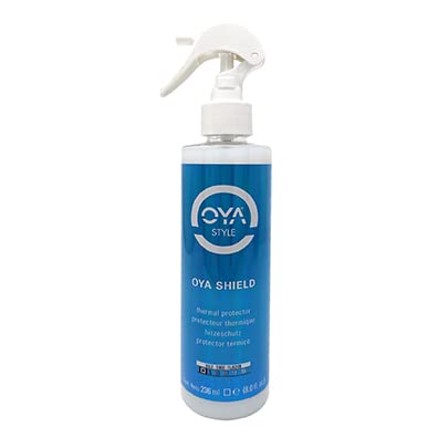 OYA SHIELD Heat Protection Spray - Protects, Strengthens and Improves Hair Elasticity - Lightweight Thermal Shield for Blow Dryer, Flat Iron & Curling Tools - Safe Styling for All Hair Types - 236 ml