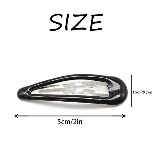 Dofash 5CM/2IN Epoxy Snap Hair Clips Metal Grips Tortie Accessories For Women (Epoxy Black)