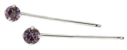 L. Erickson Little Gem Bobby Pin Pair - Tanzanite/Silver