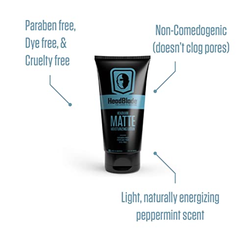 HeadBlade HeadLube Matte Moisturizer Lotion for Men (5 oz) - Leaves Head Smooth and Grease-Free, free Head Shaving Experience - Stay Refreshed and Hydrated with this Specially Designed Head Moisturize