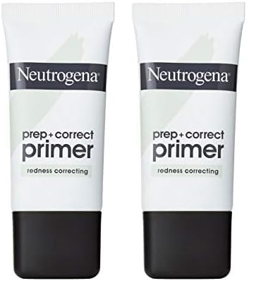Neutrogena Prep + Correct Primer for Redness Correcting, Green-Toned Matte Makeup Primer with Seaweed Extract to Help Reduce Redness & Even Skin Tone, 1.0 oz (Pack of 2)