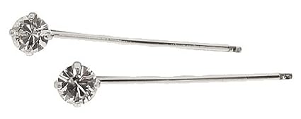 L. Erickson Little Gem Bobby Pin Pair - Crystal/Silver