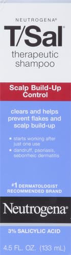 Neutrogena T/Sal Therapeutic Shampoo for Scalp Build-Up Control with Salicylic Acid, Scalp Treatment for Dandruff, Scalp Psoriasis & Seborrheic Dermatitis Relief, 4.5 fl. oz (Pack of 4)