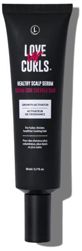 Love Ur Curls - Healthy Scalp Serum Growth Hair Activator, Turmeric & Basil Extracts for Deep Moisturizing and Thicker Full Hair, Vegan, 50mL
