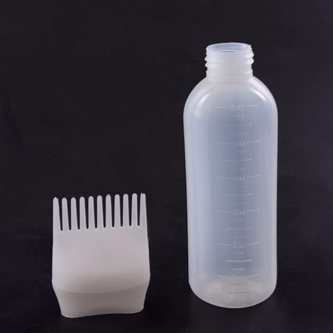 Hair Oil Applicator,Root Comb Applicator Bottle, Hair Dye Bottle 160ML Shampoo Bottle Hair Comb Applicator Bottle Brush Bottle for Hair Dyeing Tool White
