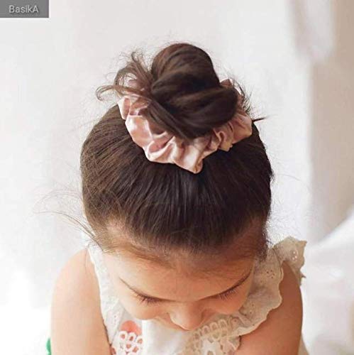 LILYSILK Silk Hair Scrunchies for Frizz&Breakage Prevention, 100% Mulberry Silk Hair Ties No Damage, Elastic Silk ponytail Holders, 1Pc, Rosy Pink
