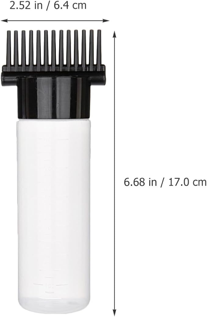 3pcs Hair Coloring Applicator Bottles with Root Comb and Graduated Scale Lightweight Portable Hair Dyeing Oil Applicator for Home and Salon Use