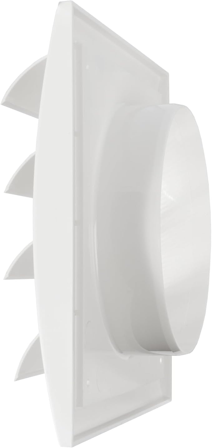 Repa Market 5 Inch White Dryer Vent Cover/Duct Cover for Walls or Ducting/ABS Plastic Grille with Flaps and Insect Screen/Exhaust and Dryer Vent Covers for Indoor & Outdoor Use