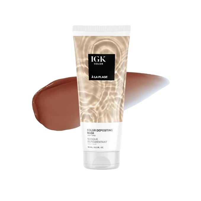 IGK Hair Gloss Toner & Color Depositing Mask | Light Sand Semi-Permanent | Vegan + Cruelty Free | A La Plage