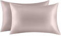 100% Mulberry Silk Pillowcases Set of 2 for Hair and Skin and Super Soft and Breathable Queen Size Nature Silk Pillowcases (Queen, Apricot Gray)