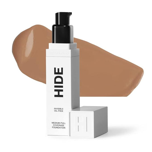 HIDE PREMIUM Liquid Foundation, Multi-Use Waterproof Foundation, Medium/Full Coverage Foundation, Shades for All Skin Types (See Shade Finder), Warm Sand, 1 fl oz