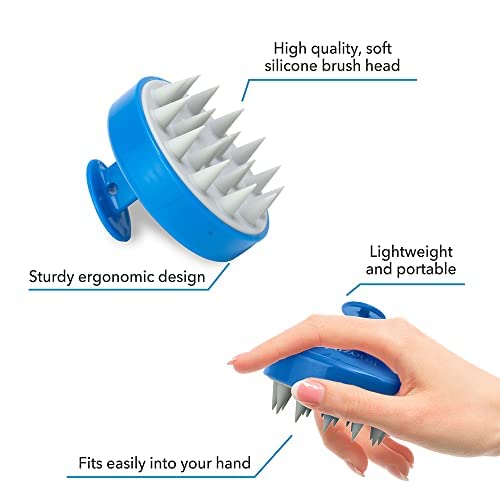 Nizoral Hair Shampoo Brush with Soft Silicone Scalp Massager Brush Head, for All Hair Types, Deep Cleanses Scalp and Removes Dead Flaky Skin and Residue, Pack of 2