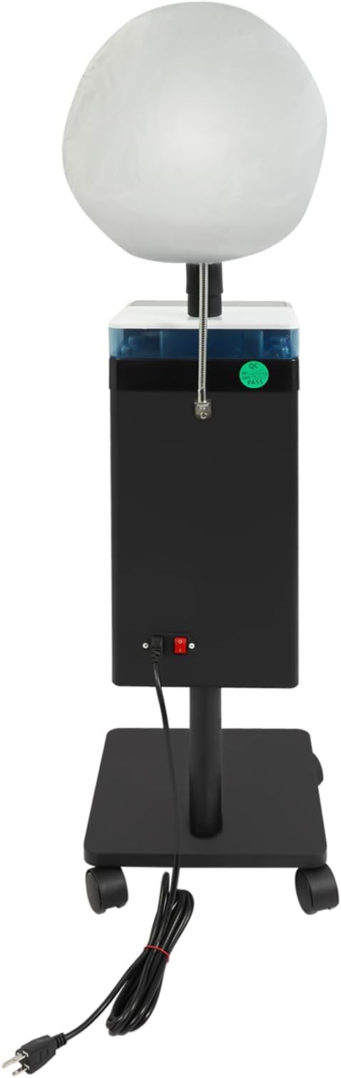 Professional Standing Hair Steamer, Nano Steam Hair Care Machine with Adjustable Time/Temp, Multifunctional Hair Care Equipment with Wheels for Salon & Home Use (Black)