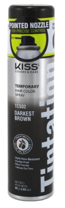 Tintation Temporary Hair Color Spray, Darkest Brown, 2.82 oz (Pack of 2)