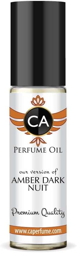 CA Perfume Impression of Christian D. Amber Dark Nuit For Women & Men Replica Fragrance Body Oil Dupes Alcohol-Free Essential Aromatherapy Sample Travel Size Concentrated Attar Roll-On 0.3 Fl Oz/10ml