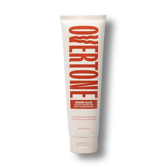 Overtone Daily Color Depositing Conditioner for Dyed & Natural Hair - 4.5oz Temporary Coloring with Shea Butter & Coconut Oil - Refresh Color & Prevent Fading - Vegan & Cruelty-Free, Ginger Glow
