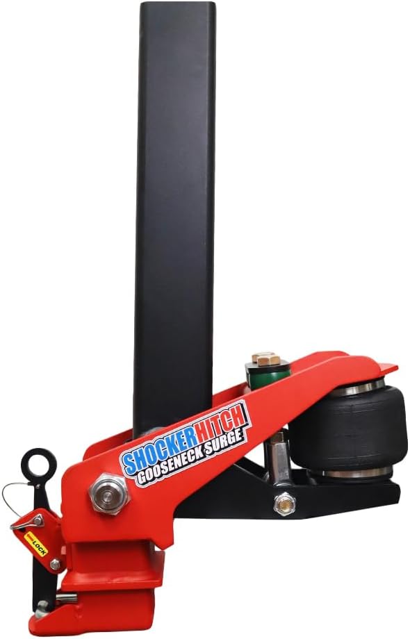 Shocker 30K Gooseneck Surge Air Hitch & Shift Lock Coupler for 2-5/16" Ball, 3.5" Square Blank No Pin