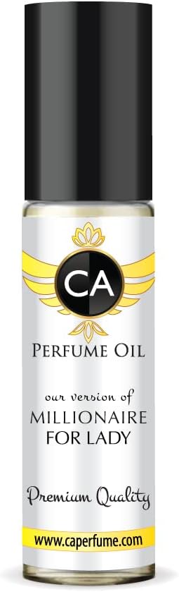 CA Perfume Impression of Paco R. Millionaire For Lady For Women Replica Fragrance Body Oil Dupes Alcohol-Free Essential Aromatherapy Sample Travel Size Concentrated Long Lasting Roll-On 0.3 Fl Oz/10ml