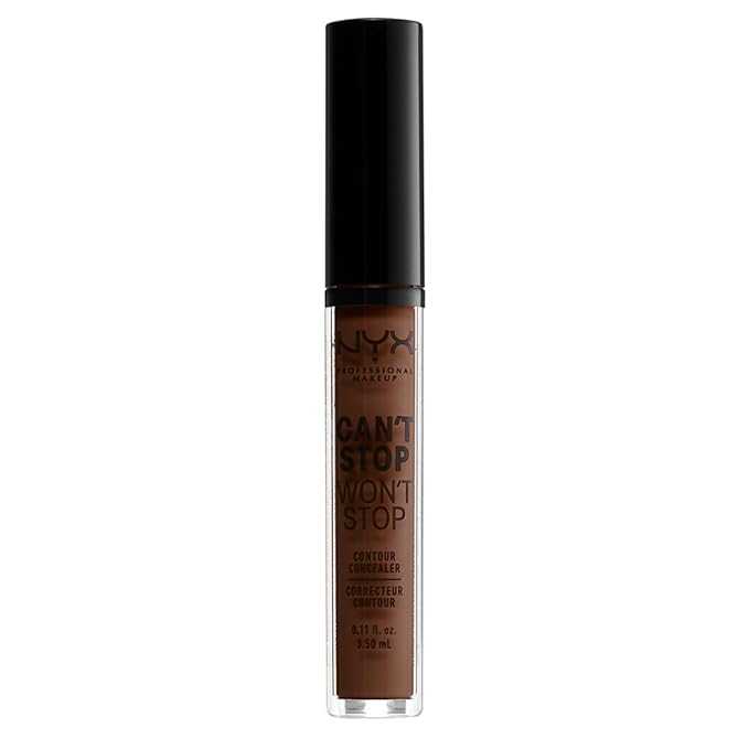 NYX PROFESSIONAL MAKEUP Can't Stop Won't Stop Contour Concealer, 24h Full Coverage Matte Finish - Deep Walnut