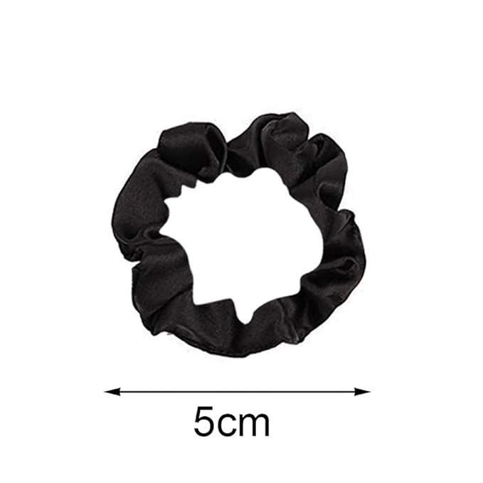 12Pcs Satin Hair Scrunchies, Black Scrunchies Hair Ties Elastic Hair Bands Ponytail Holder Hair Accessories Valentines Day Gifts for Wife