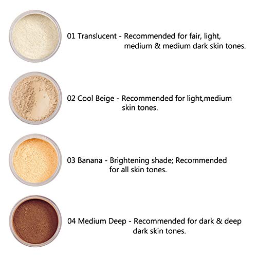PHOERA Setting Powder and PHOERA Face Primer Makeup, Control Oil Brighten Skin Color Cover Blemish Whitening Face Setting Loose Powder（2 Pcs） (01 Translucent +makeup primer)