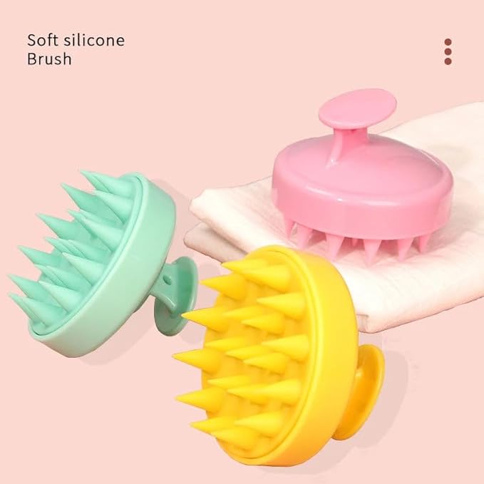 Silicone Scalp Massager for Hair Growth – Shampoo Brush for Shower, Dandruff & Dry Scalp Relief – Soft Silicone Hair Scrubber Purple