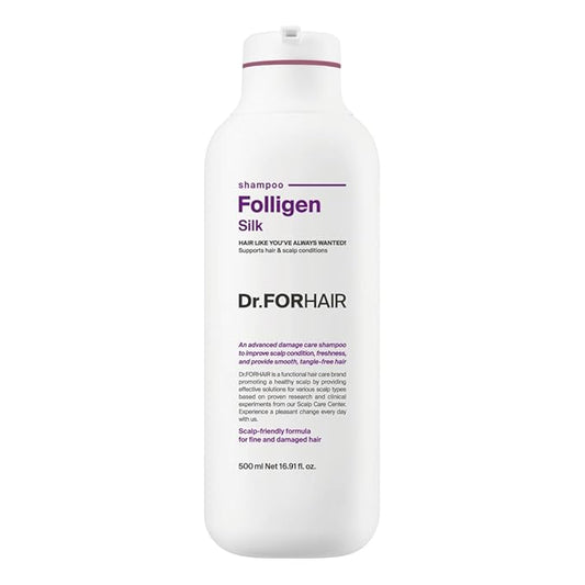 Dr.FORHAIR Folligen Silk Shampoo 500 ml/16.9 fl. oz. | Damaged Scalp And Hair Care | Hair Strengthening | Protein care | Smooths and Softens Rough Hair | Hypoallergenic