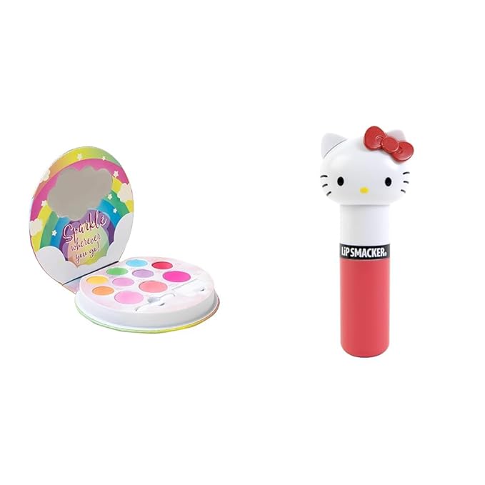 Lip Smacker Unicorn Eyeshadow Palette & Hello Kitty Cheerful Cherry Lip Balm Bundle