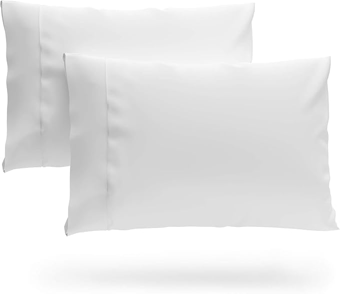 SKY BEDDINGS King Pillowcase Set of 2 - Soft Brushed Microfiber Pillow Cases with Envelope Clouser - Wrinkle-Free, Fade-Resistant Pillow Covers - 20 x 40 Inches, White