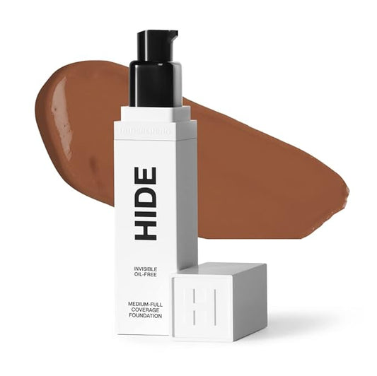 HIDE PREMIUM Liquid Foundation, SEE SHADE FINDER Below For Perfect Match, Multi-Use Waterproof Foundation, Medium/Full Coverage Foundation, Oil Free – We Have a Shade For All Skin Types, 1 fl. Oz. (Henna).